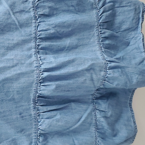 Madewell Denim Tiered Babydoll Short Sleeve Button-up Top Size XXS - Picture 5 of 9